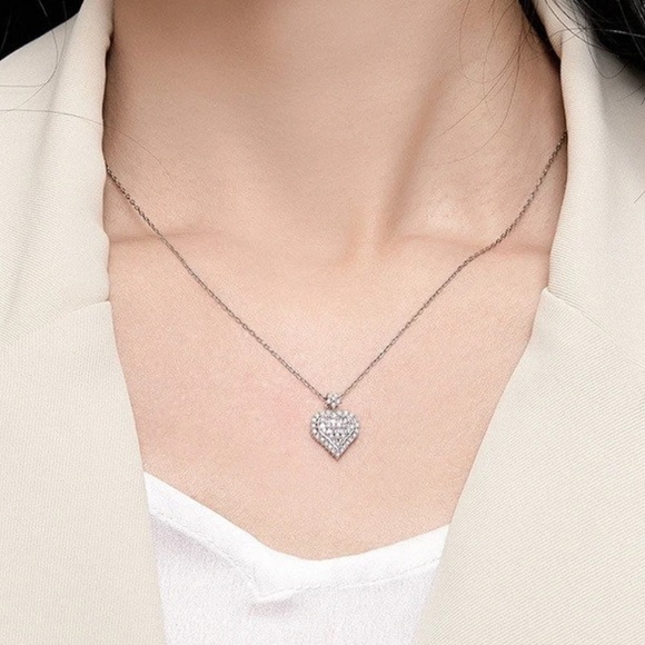 HEART 925 STERLING SILVER NECKLACE - Picture 4 of 5